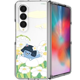 [S2B] Little Kakao Friends Hello Tiny Fairy Galaxy Z Fold4 Transparent Slim Case-Transparent Case, Wireless Charging, Hard Case-Made in Korea